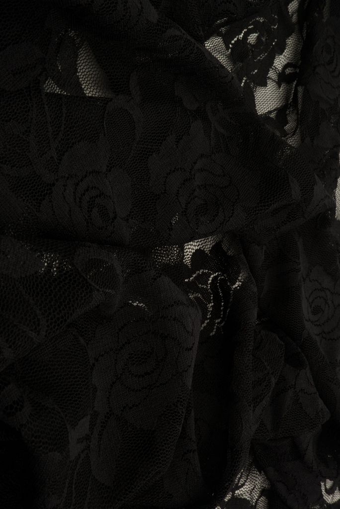 LACE1379 SOLID / BLACK / 92%Nylon 8%Span Nylon Lace Solid