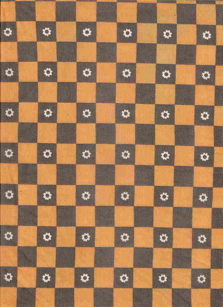 MESH-MS10066 / MANGO/BROWN DK / 90%POLY 10%SPAN MESH FLOWER CHECKER PRINT