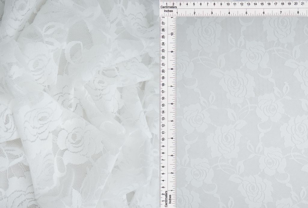 LACE1379 SOLID / IVORY / 92%Nylon 8%Span Nylon Lace Solid