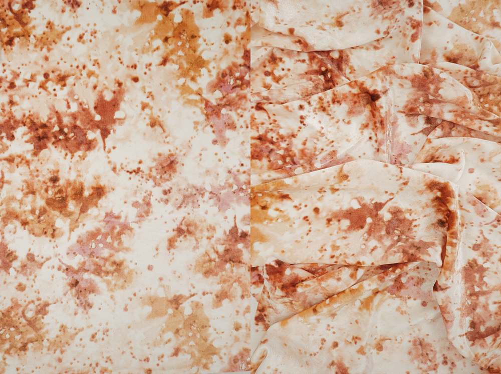 KNT3850-MS10423 / TERRACOTTA / 92%POLY 8%SPAN VELVET TIE DYE PRINT