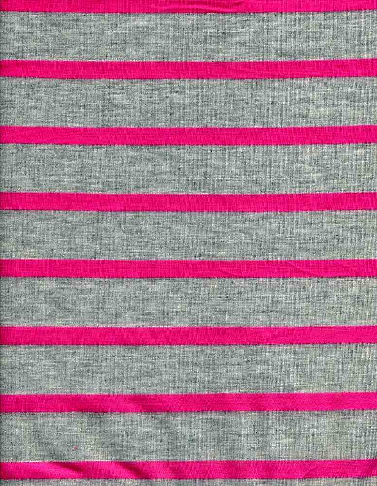 KNT1972 / FUCHSIA/H.SILVE / 78%POLY 22%RAYON POLY RAYON NON ST JERSEY STRIPE