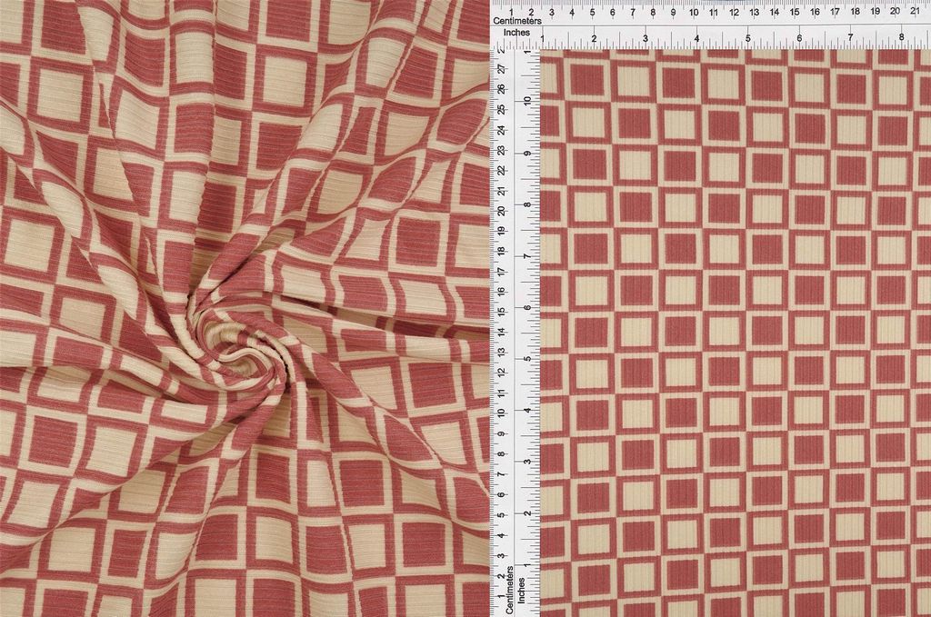 KNT3422-MS10112 / MAUVE / 87%POLY 13%SPAN 4X2 YUMMY RIB GEO/CHECKER
