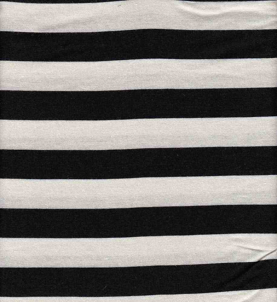 KNT3071 / BLACK/IVORY / 96% RAYON 4% SPAN RAYON SPAN 1" STRIPE Y/D
