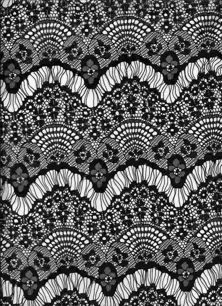 LACE3106 / BLACK / 100%NYL NYLON LACE SOLID
