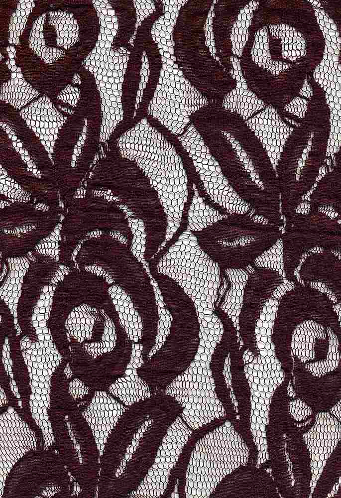 LACE3089 / WINE / 80%COT 20%NYL COTTON NYLON LACE SOLID
