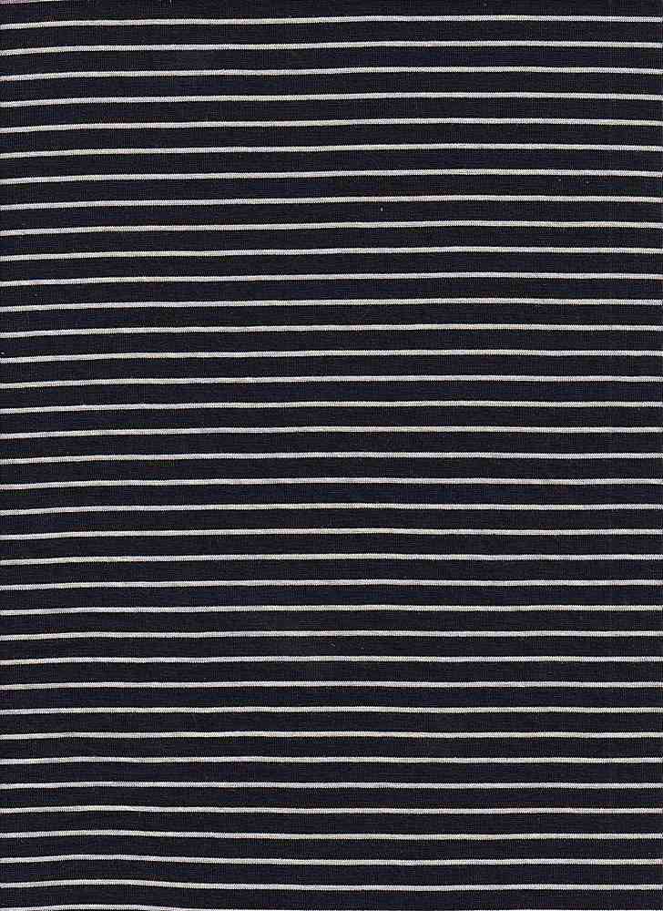 KNT3115 / BLACK/IVORY / 96%RAY 4%SPAN JERSEY 1/4x1/16 Yarn Dye Stripe