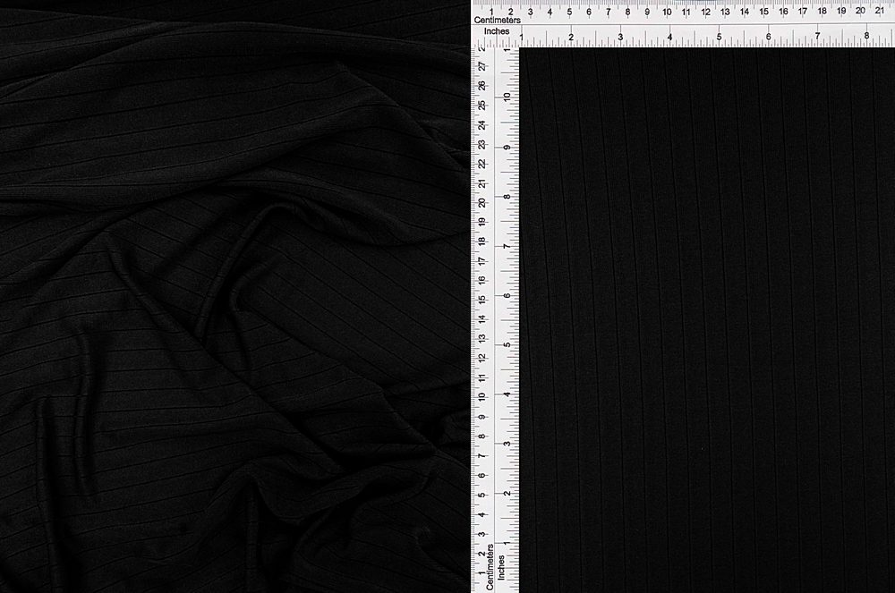KNT4418 / BLACK / 95%POLY 5%SPAN 13X1 RIB SLINKY