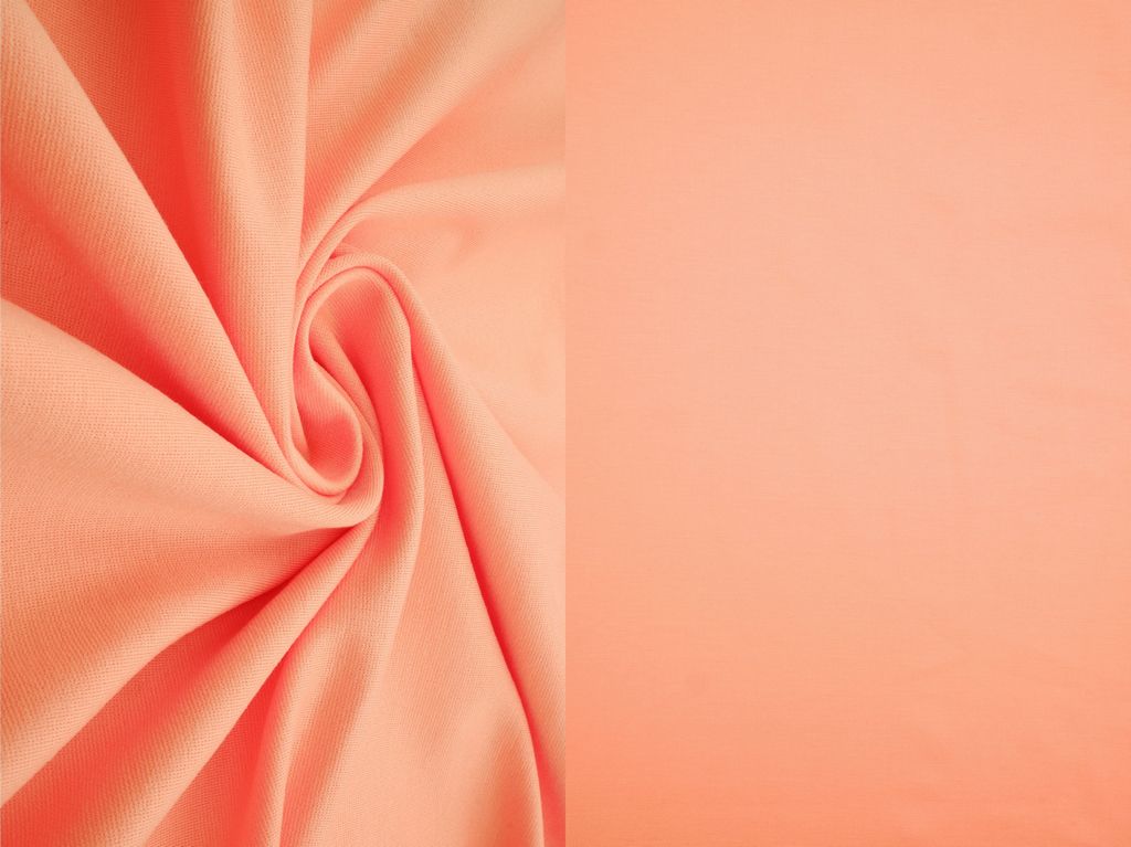KNT3136 / CORAL / 67%RAY 28%NYL 5%SPAN RAYON NYLON SPAN PONTI SOLID