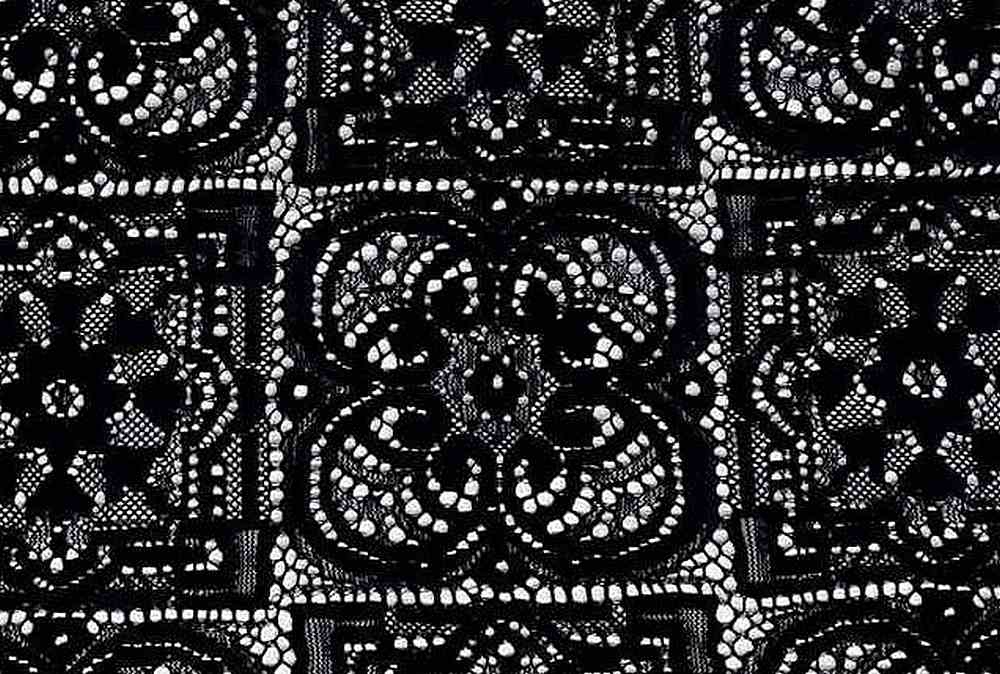 LACE3345 / BLACK / 53% COTTON 47% NYLON COTTON NYLON LACE