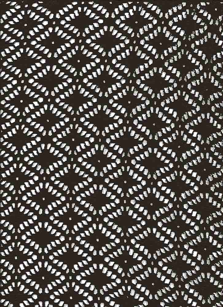 LACE3352 / BLACK / 100%POLY KNIT JACQUARD CROCHET