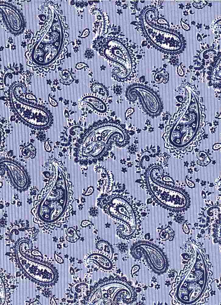 KNT3422-MS01220 / LAVENDER / 87%POLY 13%SPAN 4X2 YUMMY RIB PAISLEY LEAF