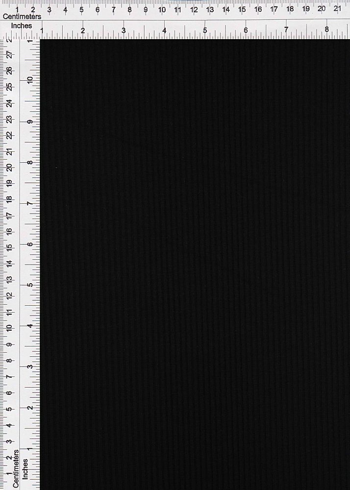 KNT3422 / BLACK / 89%POLY 9%RAYON 2%SPAN 4x2 RIB SOLID