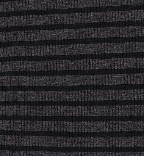 KNT3450 / CHARCOAL/BLK / 63%POLYESTER 33%RAYON 4%SPAN 4X2 RIB STRP