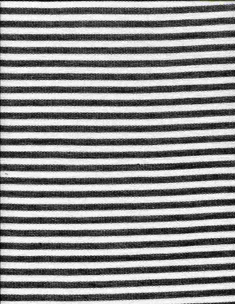 KNT3465 / IVORY/BLACK / 84%RAY 12%POLY 4%SPAN FRENCH TERRY HRZTL STRIPE Y/D