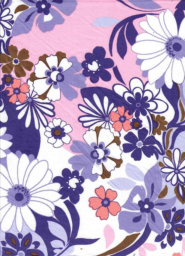 KNT2100-MS10051 / PURPLE/LAVENDER / 96%POLY 4%SPAN DTY BRUSH PUCCI FLOWER/FLORAL
