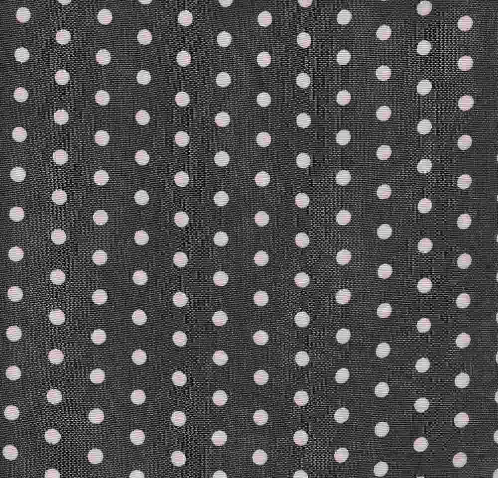 MESH-DU1128 / BLACK/WHITE / 92%POLY 8%SPAN MESH POLKA DOT PRINT