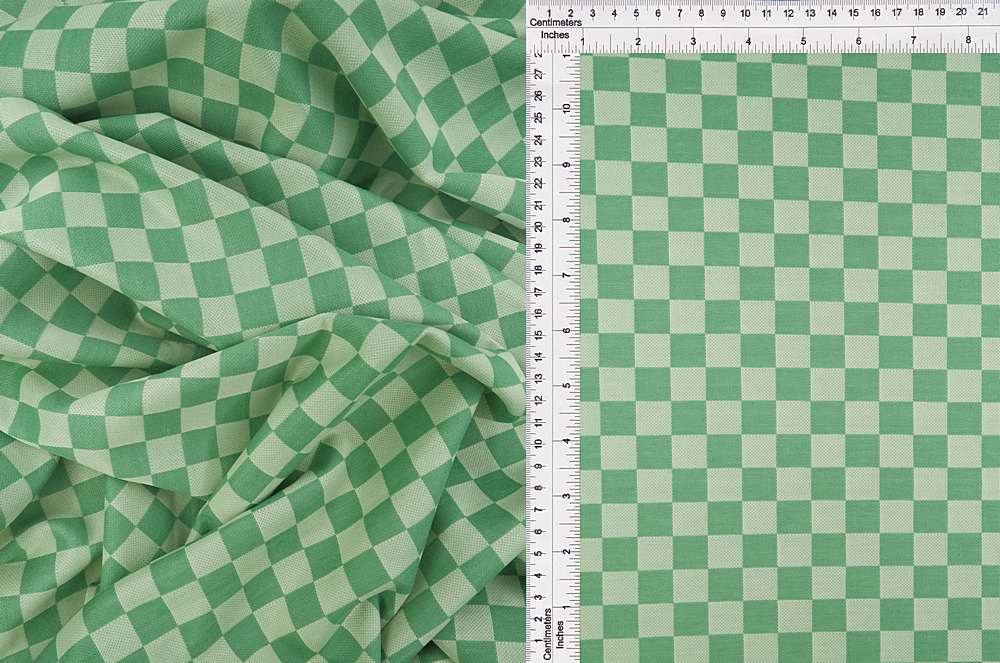 KNT4442 / SAGE / 97%POLY 3%SPAN DOUBLE KNIT JACQUARD CHECKER