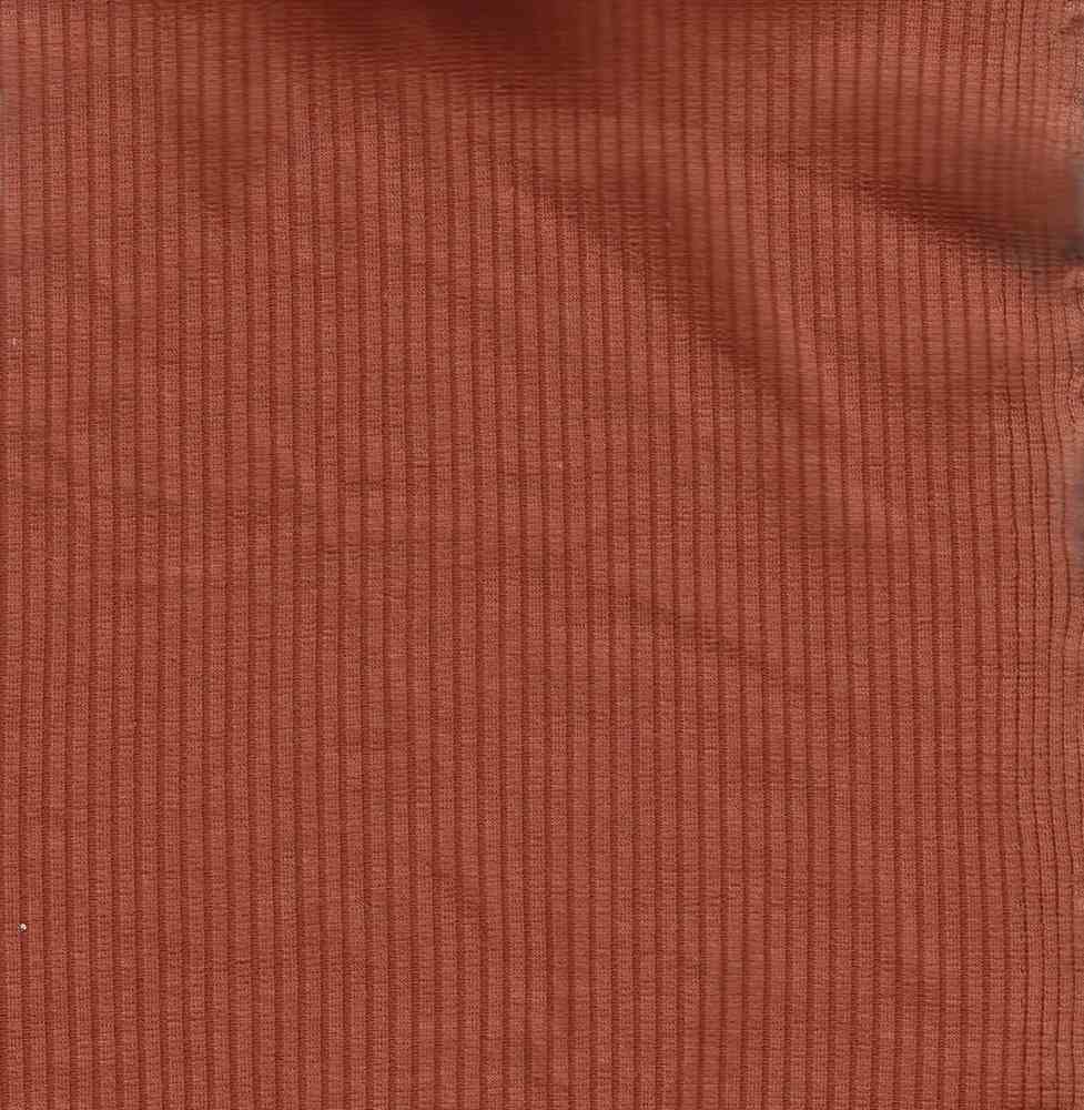 KNT3422 / RUST / 89%POLY 9%RAYON 2%SPAN 4x2 RIB SOLID