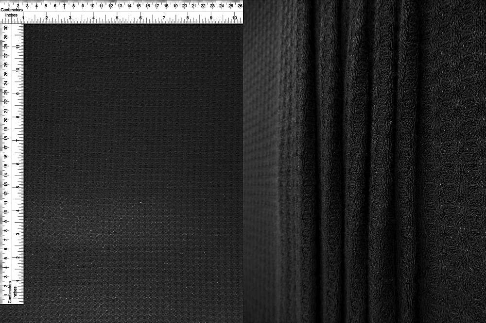 KNT3634 / BLACK / 70%POLY 28%RAYON 2%SPAN WAFFLE SOLID