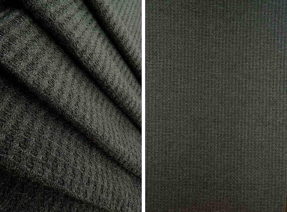 KNT3634 / CHARCOAL GREY / 70%POLY 28%RAYON 2%SPAN WAFFLE SOLID