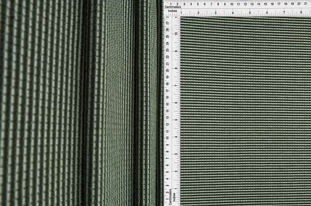 KNT3564 / OLIVE/IVORY / 63%POLY 33%RAY 4%SPAN RIB 4X2 HORIZONTAL STRIPE Y/D