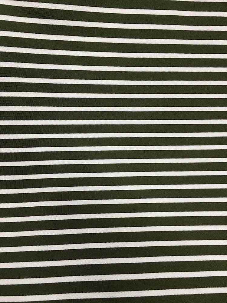 TECH-3641 / OLIVE/IVORY / 95% POLY 5% SPANDEX POLY ST TECHNO STRIPE