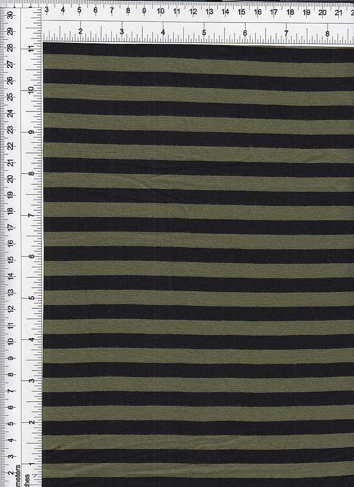 KNT3072 / BLACK/OLIVE / 95%RAY 5%SPAN RAYON SPAN JERSEY 1CMx1CM HTL STP Y/D