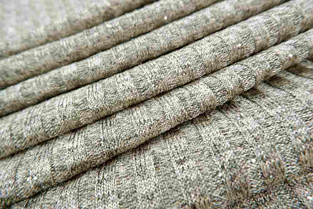 KNT3661 / KHAKI / 94.5% POLY 5.5% SPANDEX GLITTER RIB