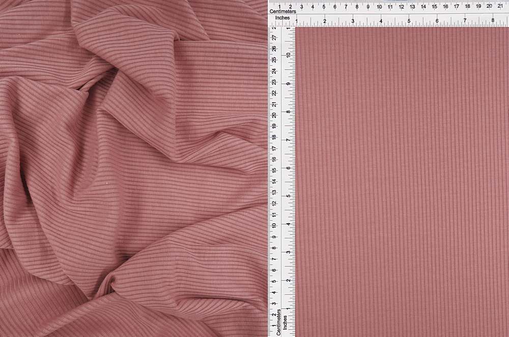 KNT3422 / ROSE DUSTY / 89%POLY 9%RAYON 2%SPAN 4x2 RIB SOLID