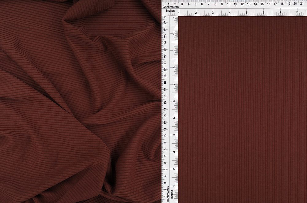 KNT3422 / MARSALA / 89%POLY 9%RAYON 2%SPAN 4x2 RIB SOLID