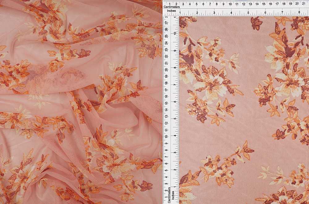 MESH-MS10014 / ROSE DUSTY / 90%POLY 10%SPAN MESH FLORAL/FLOWER PRINT