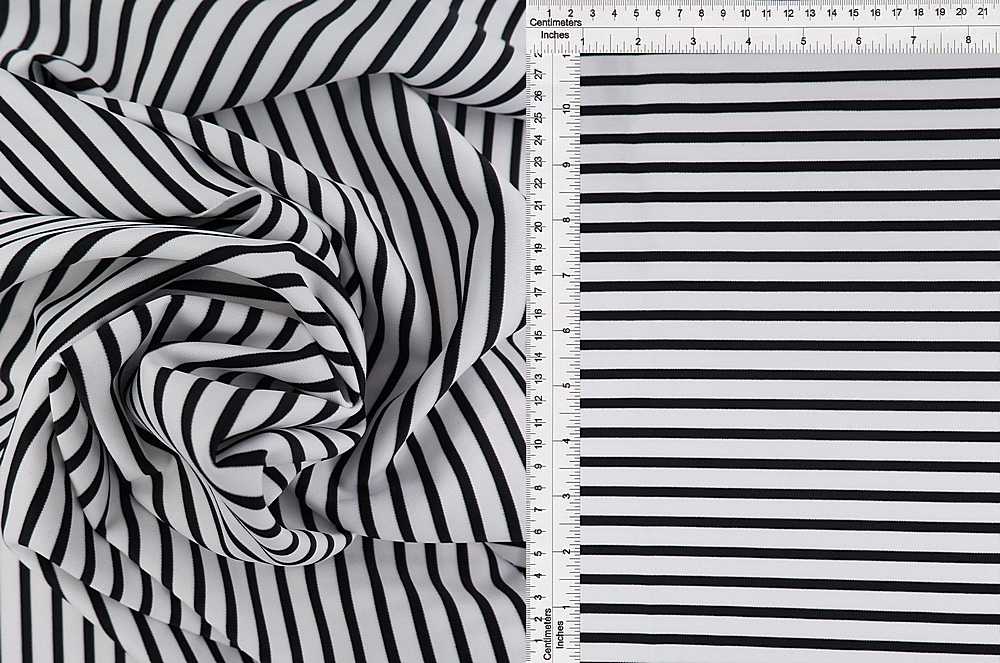 TECH-3641 / WHITE/BLACK / 95% POLY 5% SPANDEX POLY ST TECHNO STRIPE