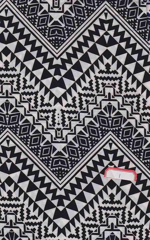 KNT1436-SE30776 / BLK/IVORY 1 / 95% POLY 5% SPANDEX FDY PRINT