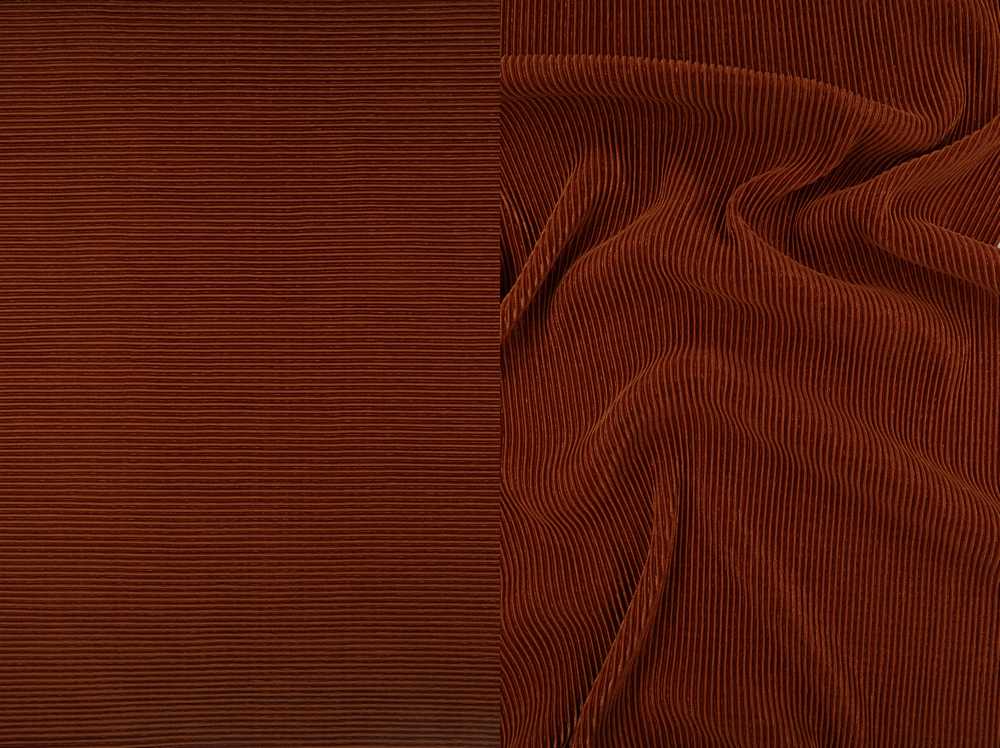 KNT3696 / BRICK / 100%POLY BODRE FABRIC/INTERLOCK PLEATED