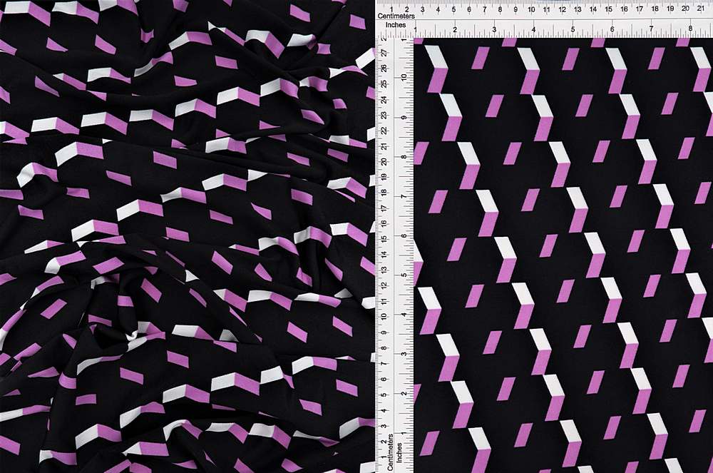 KNT1389-MS10034 / BLACK / 96%POLY 4%SPAN DTY GEO PRINT
