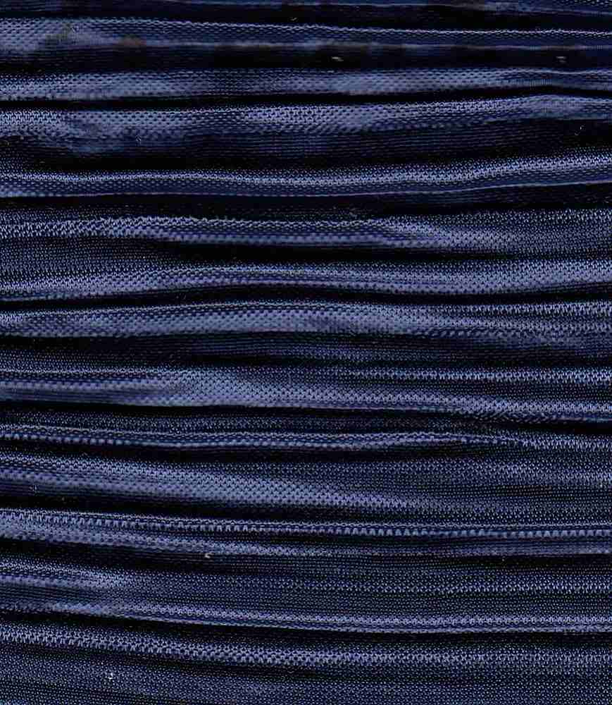 KNT3696 / NAVY / 100%POLY BODRE FABRIC/INTERLOCK PLEATED
