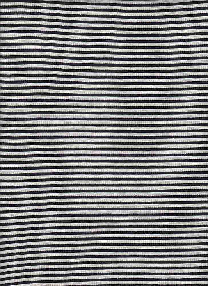 KNT3735 / BLACK/IVORY / 94%RAY 6%SPAN JERSEY HORIZONTAL STRIPE Y/D