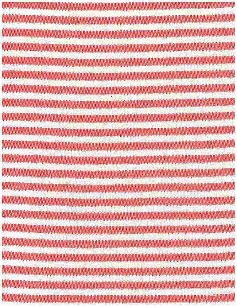 KNT3465 / IVORY/CORAL / 84%RAY 12%POLY 4%SPAN FRENCH TERRY HRZTL STRIPE Y/D