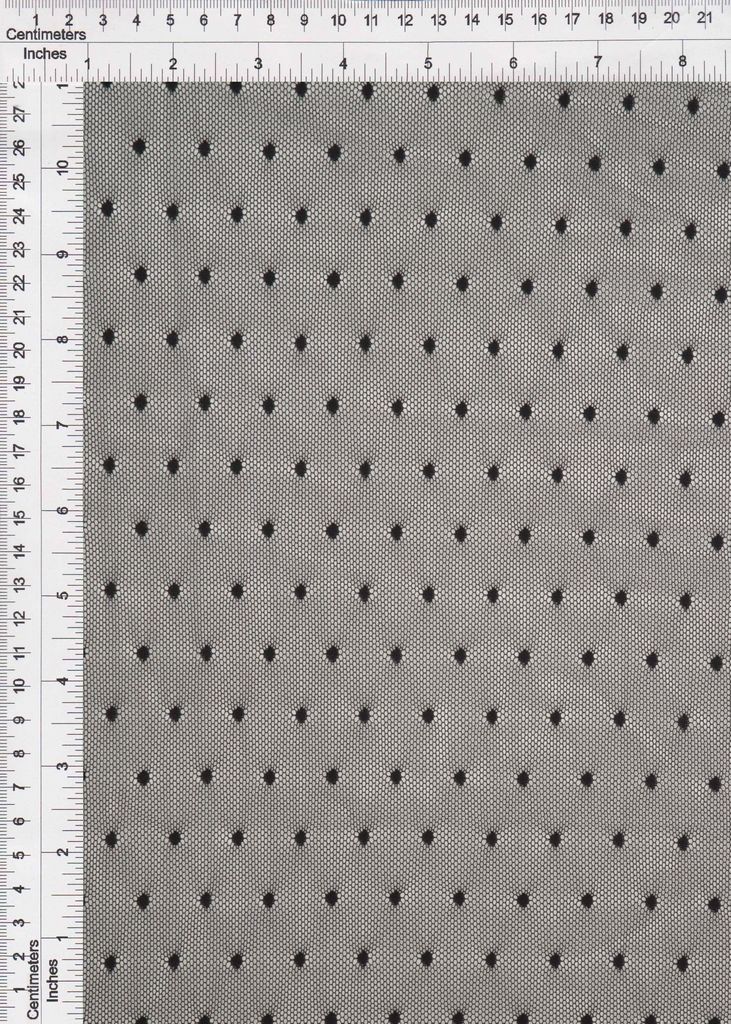 LACE3759 / JET BLACK / 90%NYLON 10%SPAN POLKA DOT LACE SOLID