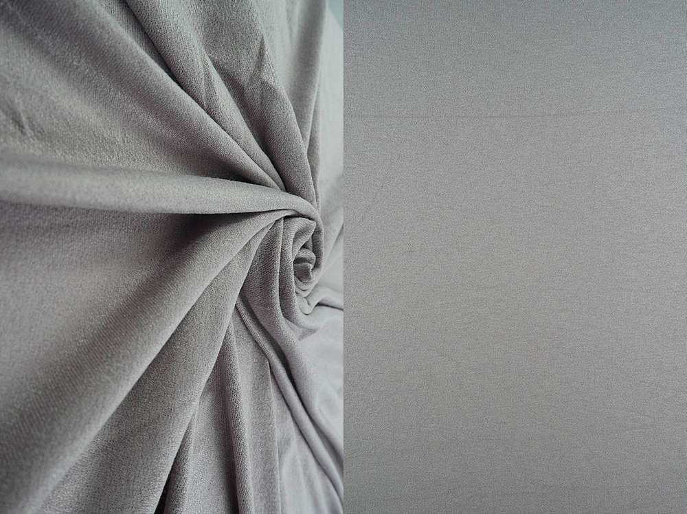 KNT3527 / GREY LT / 95%RAYON 5%SPAN VISCOSE KNIT CREPE SOLID