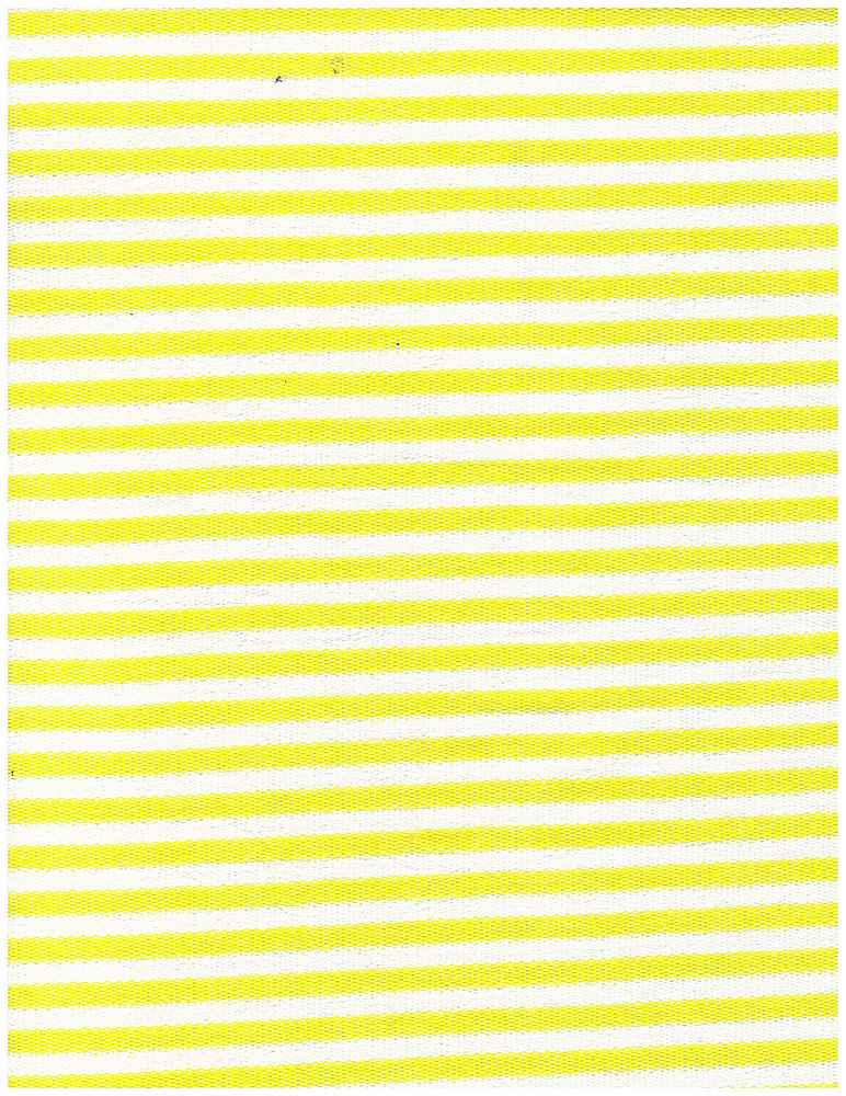 KNT3465 / IVORY/YELLOW B / 84%RAY 12%POLY 4%SPAN FRENCH TERRY HRZTL STRIPE Y/D
