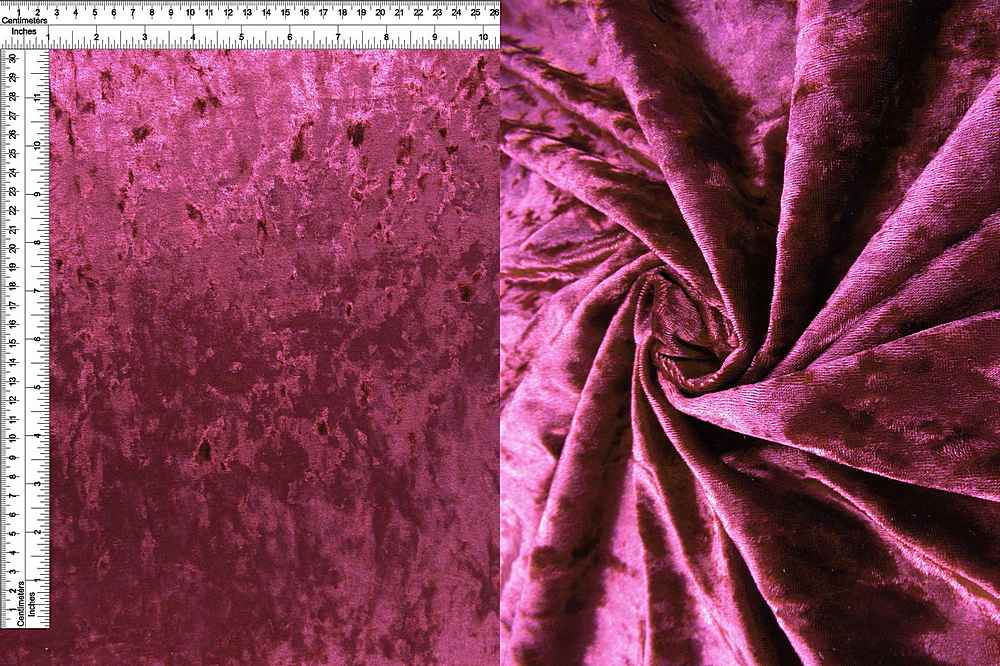 KNT3734 / BURGUNDY DK / 97%POLY 3%SPAN CRUSHED VELVET SOLID