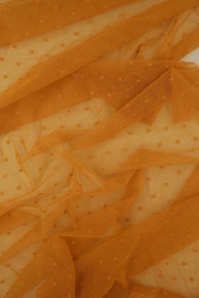 LACE3759 / YELLOW AMBER / 90%NYLON 10%SPAN POLKA DOT LACE SOLID
