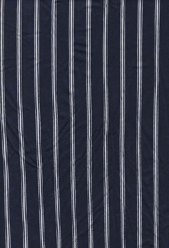 KNT1389-DU1449 / NAVY/WHITE / 96%POLY 4%SPAN DTY VERTICAL STRIPE PRINT