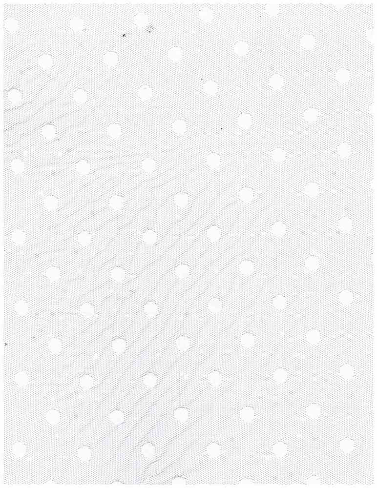 MESH-3698 / WHITE / 90%NYLON 10%SPAN POLKA DOT LACE/MESH SOLID