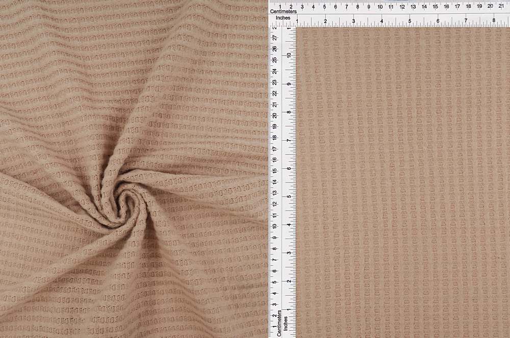 KNT3814 / MUSHROOM / 89%POLY 9%RAYON 2%SPAN WAFFLE BRUSHED SOLID