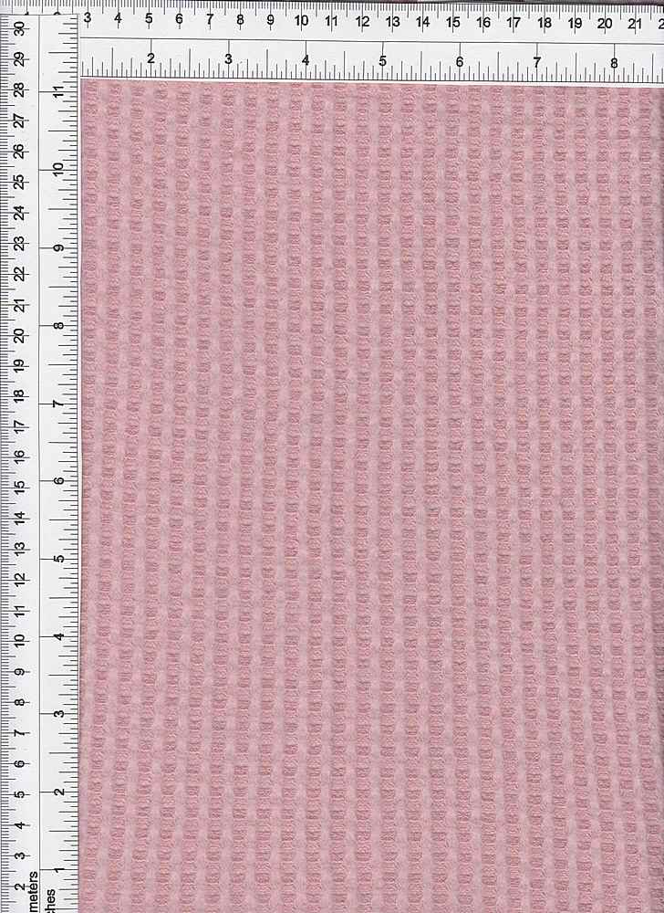 KNT3814 / BLUSH / 89%POLY 9%RAYON 2%SPAN WAFFLE BRUSHED SOLID