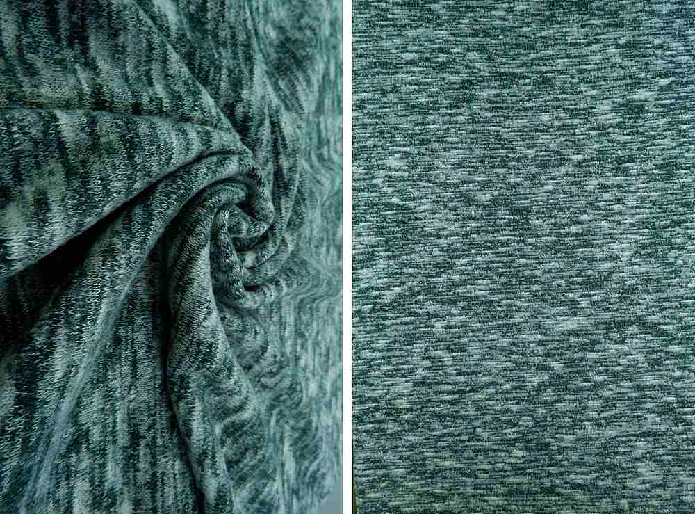 KNT3611 / GREEN MOSS / 52%RAY 44%POLY 4%SPAN SWEATER MELANGE BRUSHED SOLID