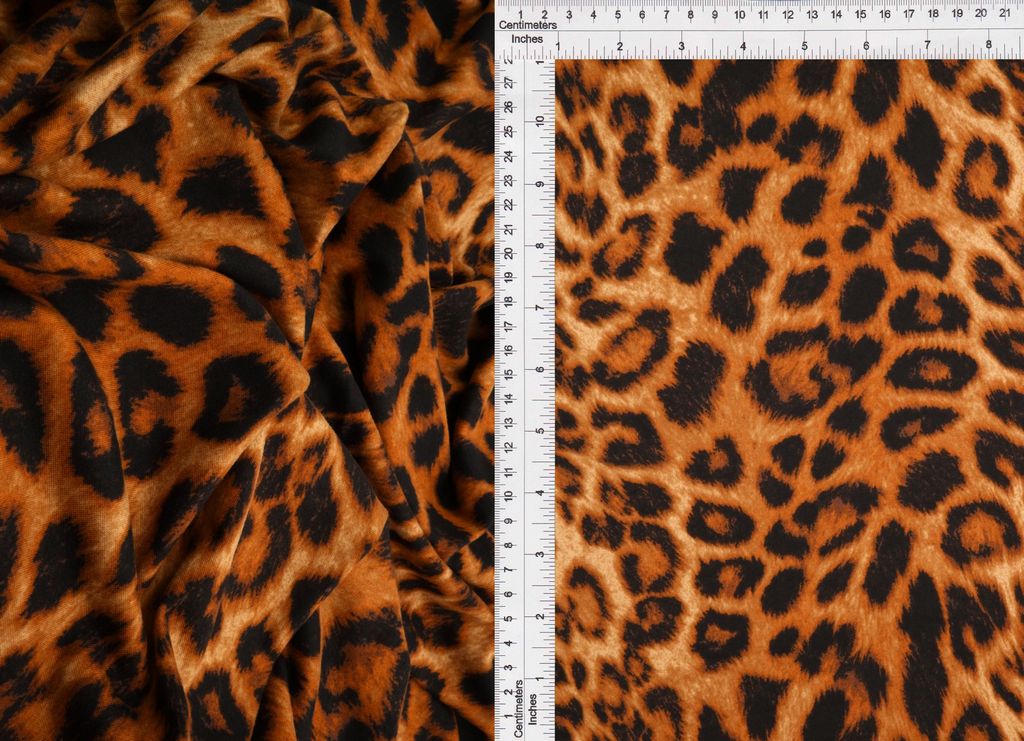 KNT4520-DU613 / BROWN / 96%POLY 4%SPAN DTY BRUSHED ANIMAL PRINT