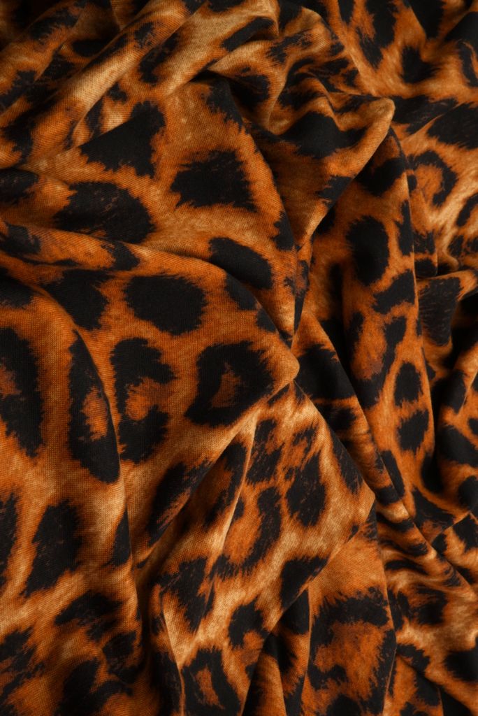 KNT4520-DU613 / BROWN / 96%POLY 4%SPAN DTY BRUSHED ANIMAL PRINT